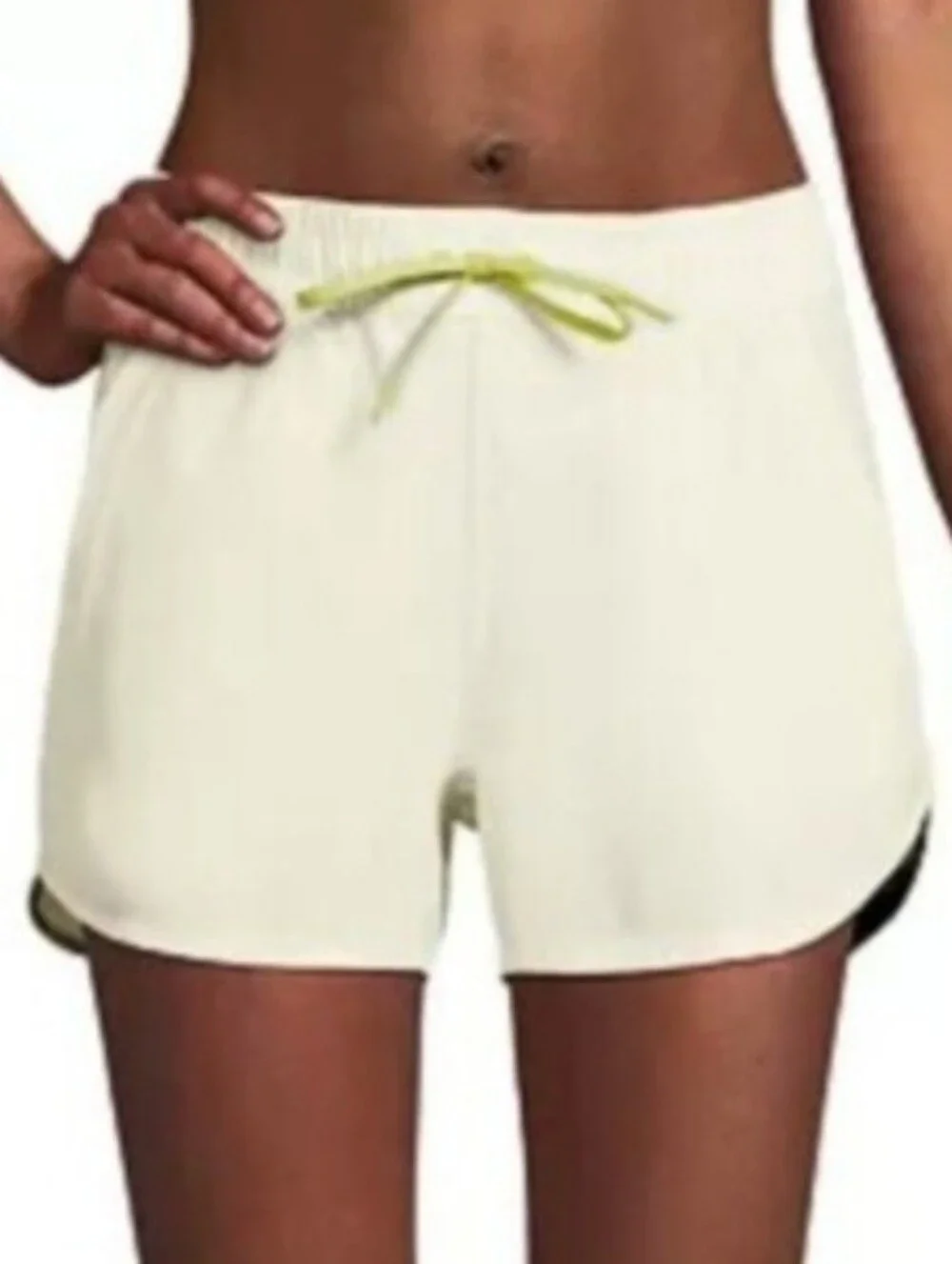 Lands End Womens Packable Cover Up Swim Shorts 14 Ivory 3